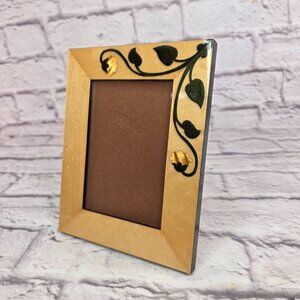 Vtg Natalini Handcrafted Wood Photo Frame 4 X 6 Easel Felt Backing Made In Italy